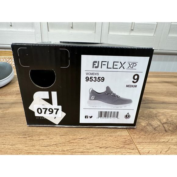Footjoy Women's Flex XP Golf Shoes Performance Knit Mesh Grey  Size 9 NIB - Picture 14 of 15